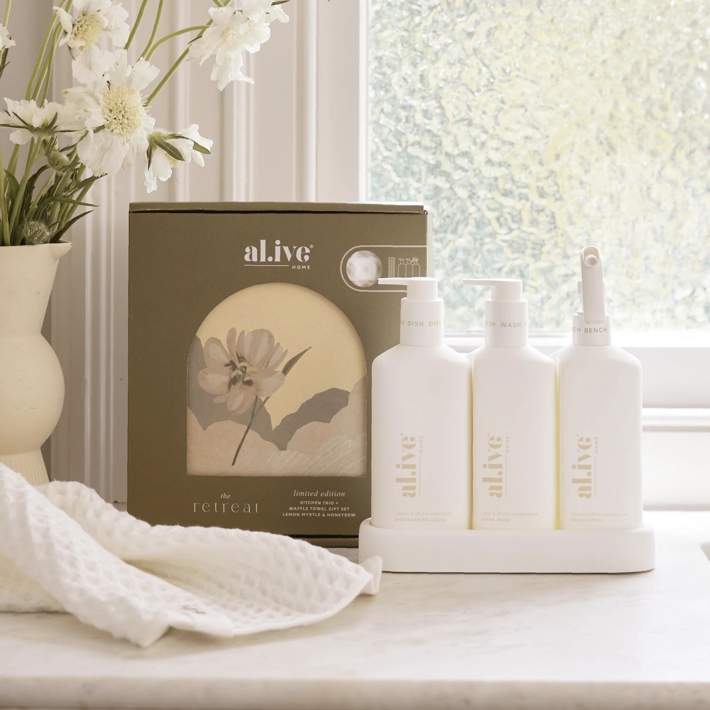Alive - Kitchen Trio & Towel Gift Set - Lemon Myrtle & Honeydew